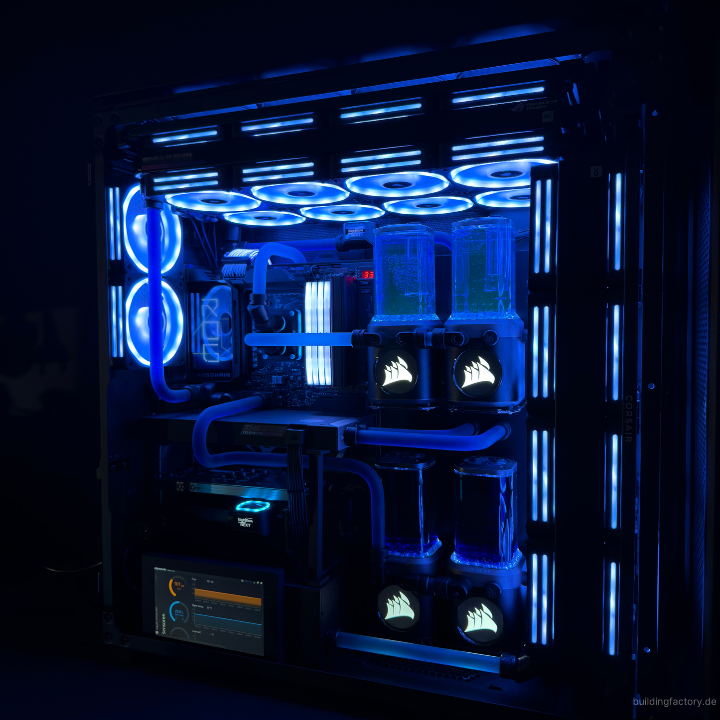 CORSAIR 9000D Custom Build / Dual Loop / Mo-Ra Anschlüsse / Direct die